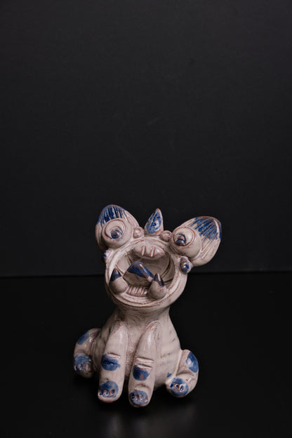 Fierce Wa Mao with Gold Ingot - Handmade Yunnan Clay Cat